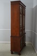 F69770: Vintage Chippendale Adams Style Display Cabinet w. Paint Decoration