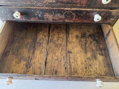 Antique Primitive Wooden Four Drawer Cabinet