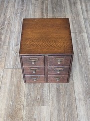 Antique 6 Drawer Library Card Catalog Dovetail Library Bureau Sole Maker