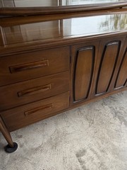 MCM/VTG/💥ANTIQUE Credenza Dresser Sideboard American Metropolitan Furn W/Mirror
