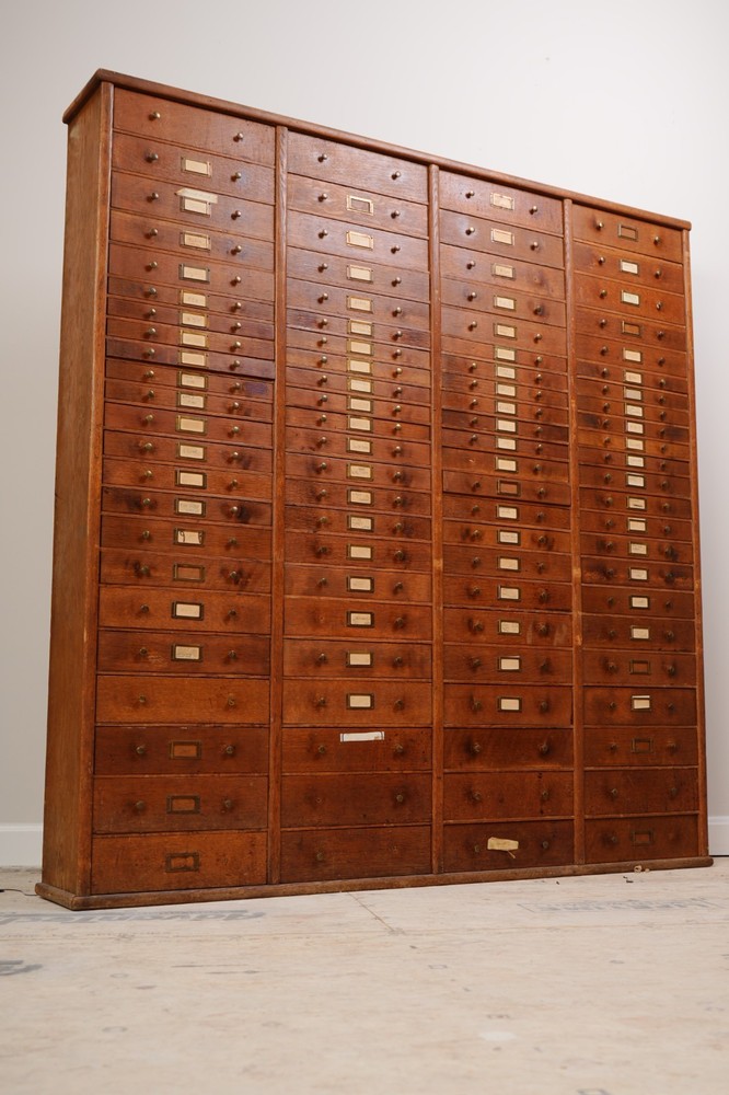Vintage 92-Drawer 1930’s Oak Cabinet