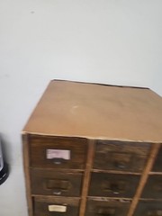 Vintage 15 Original Drawer Index Card File Cabinet Rustic