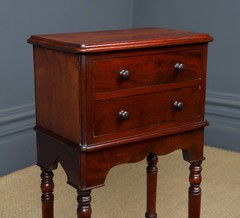 Antique English Victorian Small Pair Mahogany Bedsides Locker Tables Nightstands