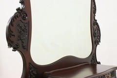 English Antique Carved Mahogany Etagere Curio or Bar Cabinet #52843