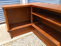 Antique Quarter Sawn Oak L Shaped General Store Counter Bar 1920s