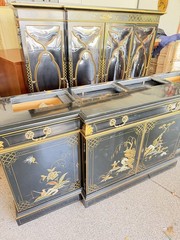 Karges Chinoiserie Decorated Breakfront China Display Cabinet