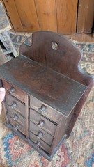Antique Old Primitive Wood 8 Drawer Spice Cabinet Apothecary 18″ Patina