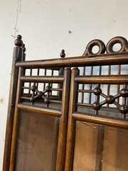 Antique Victorian Oak Hanging Wall Cabinet Stick Ball Curio Eastlake 1890 Orig