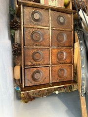 Vintage Antique Wooden Spice Rack Cabinet – 8 Drawer circa 1920’s Primitive