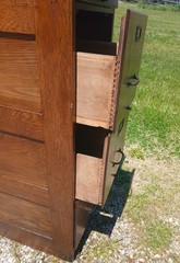 Antique Oak Four Drawer File Cabinet 1920s Lot 2