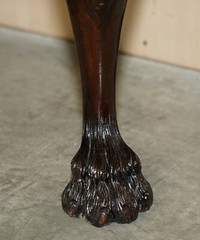 ANTIQUE BURR WALNUT LION HAIRY PAW FEET DRINKS CABINET WILLIAM & MARY STYLE