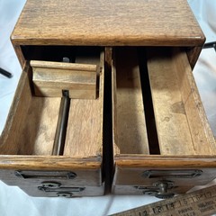 4 Drawer Library Card Catalog File Cabinet Solid Oak Old Antique Great Finish