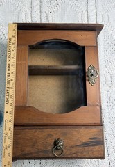 VTG Antique Bathroom Cabinet Apothecary – Glass Door Display Case with Drawer