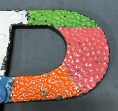 Decorative Salvaged Tin Ceiling 12″ Patchwork Mix Color Letter P Metal 356-25B