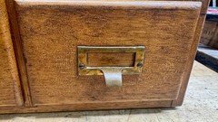Vintage Wood Shaw Walker Card Catalog 2 Drawer Tiger Oak Library File Cabinet