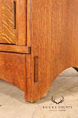 Stickley Mission Collection Oak Harvey Ellis Inlaid China Cabinet