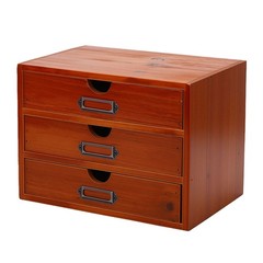 2-Stackable Apothecary Cabinet 3 Drawer Desk Organizer Vintage Library