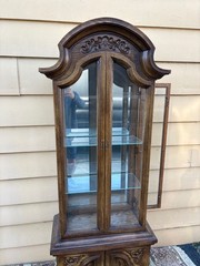 67728 Butler Traditional Oak Curio Cabinet with Glass Shelves
