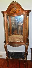 Vernis Martin vitrine curio cabinet French Cupid painting 19th c.