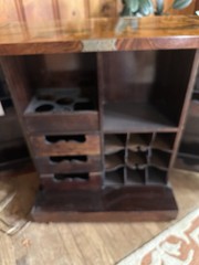 Vintage Chinese Cabinet Chinoiserie Asian style Folding Liquor French Bar Brass