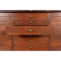 Arts & Crafts Oak Tambour Dental Cabinet by American Cabinet Co., Circa 1900