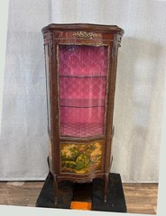 Vintage French Louis XV Vitrine Brass Curio Display Cabinet made in Spain