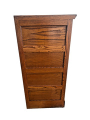 Lateral File Cabinet Tiger Oak Four Drawers Locking Bottom Paneled Sides Keys