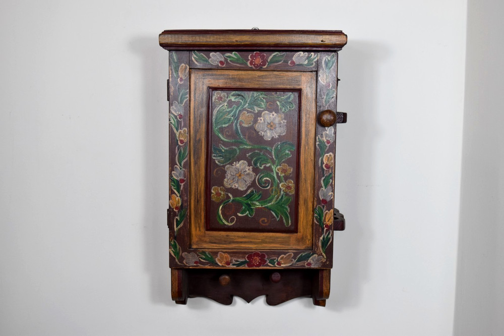 Antique Wooden Kitchen Wall Shelf Cabinet Vintage Spice Cabinet Apothecary Box