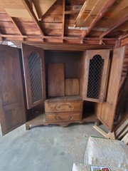 Old Hickory Furniture Hard Oak Antique Gently Used China Cabinet 