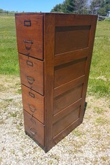 Antique Oak Four Drawer File Cabinet 1920s Lot 2