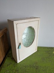 Vintage Art Deco 20s 30s Bathroom metal medical wall cabinet with mirror White