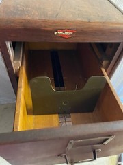 Antique 4 Drawer Library Bureau Sole Makers Tiger Oak File Cabinet
