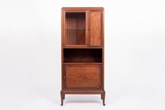 Art Nouveau Antique Inlaid Wooden Cabinet by Majorelle, France, Signed