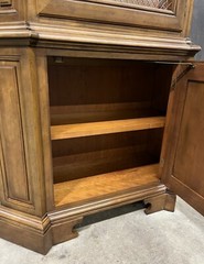 Mid-Century Baker Furniture Cherry & Burl Walnut Lighted Display Cabinet; Mint