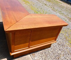 Antique Quarter Sawn Oak L Shaped General Store Counter Bar 1920s