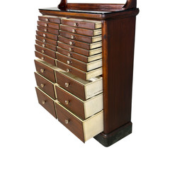 Antique Mahogany Dental Cabinet with 22 Drawers, c.1910 #22630
