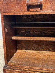 Original Antique Arts & Crafts Mission Quartersawn Oak Gentlemen’s Bar Cabinet