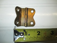 VINTAGE BRASS HOOSIER CABINET HINGE FOR SMALL DOORS UPPER TOP EACH LISTING # 270