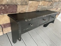 Hand Made Solid Wood Vtg Office Utility Old Farmhouse Wall Mount 3 Drawr Cabinet