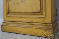 L72914: HABERSHAM Painted Distressed Finish Country French Display Cabinet
