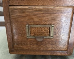 Vintage Solid Oak 3×5 Card File Cabinet. Very Good Condition