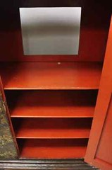 Antique Charles II Georgian Japanned Carved Lacquer China Cabinet on Base