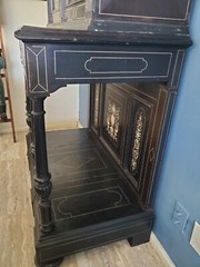 19th century Ebonized Inlaid Cabinet on stand Italian or French
