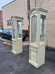 Vintage Painted China Cabinet Wall Unit