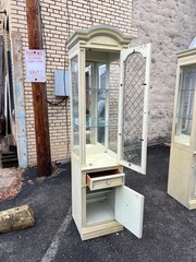 Vintage Painted China Cabinet Wall Unit