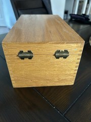 Vintage to Antique Globe Wernicke Lift Top Wooden Light Oak File Box No. 7310-C