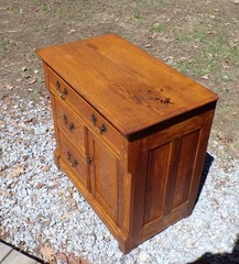Antique Oak Chest Commode Washstand Dry Sink Country Farmhouse Cabinet