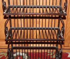 Victorian Style Bakers Rack Miniature Size Bakers Rack 4 Shelves Scroll Designs