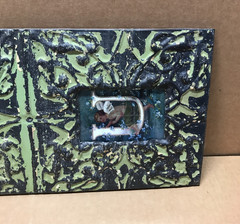 VTG 11×23 Double 4×6 Tin Ceiling Metal Green Photo Picture Frame Old 660-26B