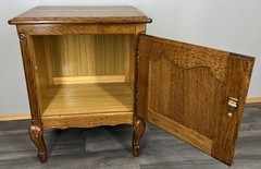 French Vintage Oak Bedside Tables Pair Cupboards Cabinets Louis XVI LOT 3956